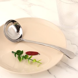 Stainless Steel Silver Soup Ladle, 20 cm Sauce Ladle, Soup Ladle, Serving Spoon of Soups and Stews, Dishwasher Safe