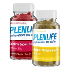 Plenlife Paquete Suplemento Gomitas Piña - Frutos Rojos