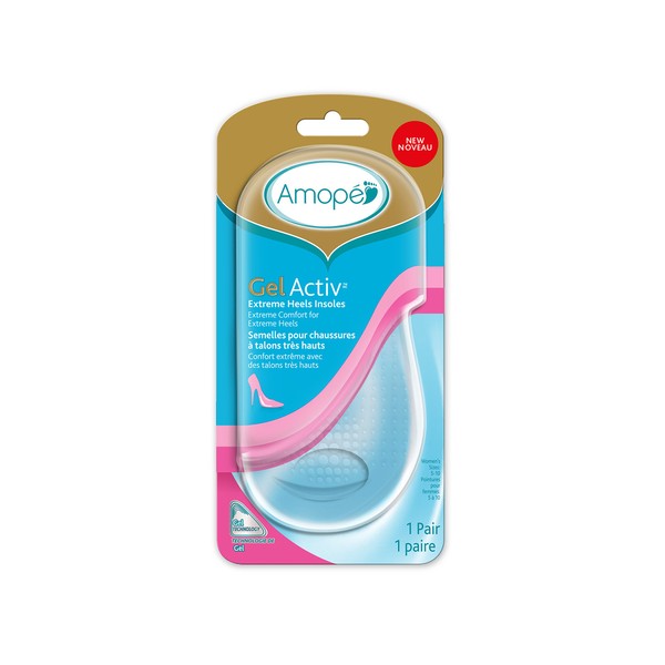 Amope GelActiv Extreme Heels Insoles for Women, 1 pair, Size 5-10 ( Pack of 2)