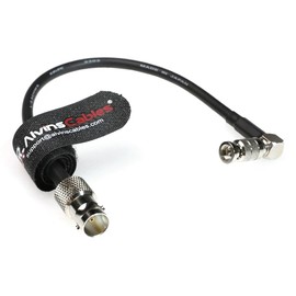Alvin's Cables 12G Micro BNC to BNC Female Adapter Cable, High Density 4K UHD Video Coaxial Cable, 75 Ohm Ultra-Soft for Blackmagic Video Assist 5" Monitor, Right Angle Micro BNC 7.9inches