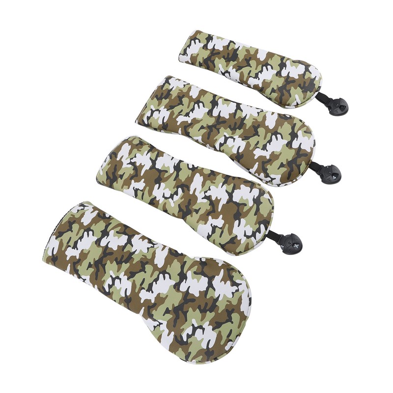 4Pcs Golf Club Head Cover PU Thick Plush Wear Resistant