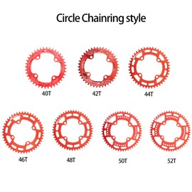 FOMTOR 104 BCD Chainring 46T 7-12 Speed Compatible CNC 7075 Aluminum Narrow Wide Tooth Round Chainrings for MTB/Road Bike Ebike Chainwheel Red