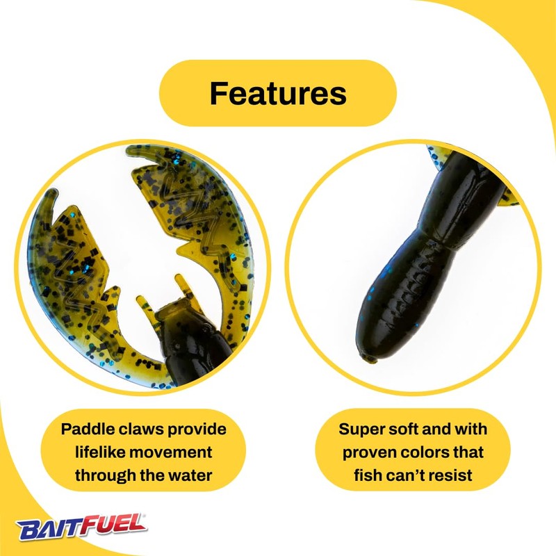 BAITFUEL PACA Craw Creature Bait Infused with Supercharged X55 Formula