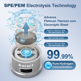 Hydrogen Water Bottle 1500PPB Portable Hydrogen Water Bottle Generator, Hydrogen Rich Water Dispenser with SPE & PEM Technology, for Home Office Fitness Travel Outdoor Sports (Silvery)