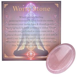 YUEBAYUE Worry Stone for Adults Anxiety Relief,Chakra Healing Crystals Stress Relief Thumb Gemstones Spiritual Meditation Reiki Yoga Anxiety Gifts for Women (Rose Quartz)