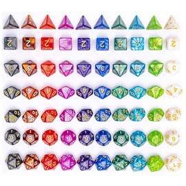 Set di Dadi 10 Sets D20 Dadi Set di Dadi Dadi di Perle 70 Pezzi Polyhedral & RPG Dice Polyhedral Dice DND Dice Starry Sky Dice Dice Games Table Games Dice Set W20 DND Dice Game Dice