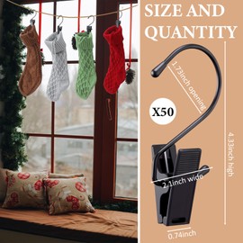 Otoolling 50 Pcs Boot Legging Hangers for Closet Heavy Duty Hanging Pants Organizer Laundry Hooks Black Clothes Hanger Clips for Pants Socks Towels Hats Boots