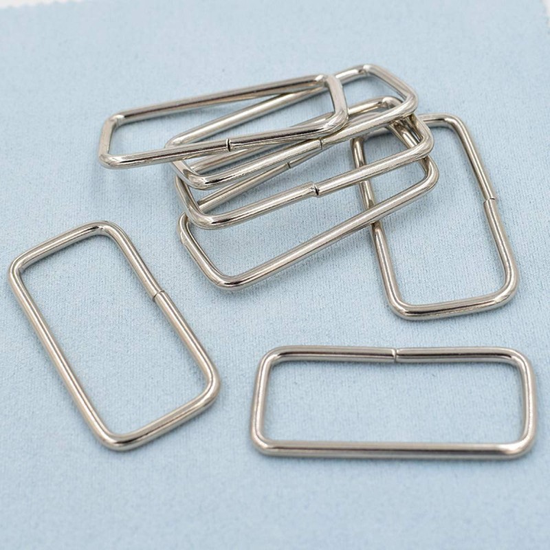 BuxiuGK Pack of 40 Metal Square Rings Rectangle Metal Ring