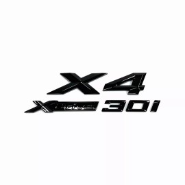 Unbranded Gloss Black for X4 Series Emblem X4+XDrive30i Number Letters Rear Trunk Badge 2X