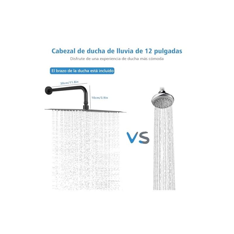 Regaderas para Baño 12 Pulgadas Con Brazos de Ducha de