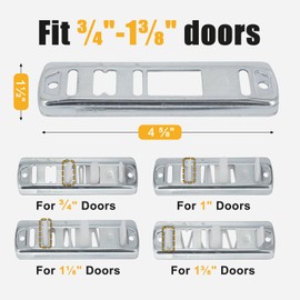 Lashow 8 Pcs Sliding Closet Door Floor Guide Bypass Door Bottom Guide Adjustable Floor Guide, Stamped Steel Sliding Closet Door Hardware Replacement, Fits 3/4" to 1-3/8" Doors
