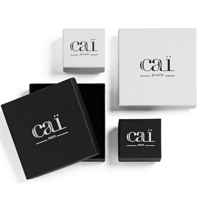 caï Men's Creole Earrings 925 Sterling Silver Vintage Oxidised Approx.