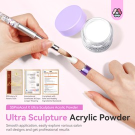 SAVILAND 2024 White Acrylic Powder Strong-Sturdy: Blending Tech Keratin Nail Acrylic Powder Ultra-Smooth Application Professional Powder for Nail Extension & Carving Nail Artist DIY Sculpture
