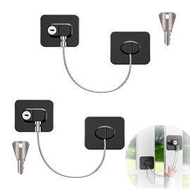 Pack of 2 Child Safety Cabinet Fridge Lock Window Lock Child Safety Door Child Pet Safety Cabinet Lock for Fridges, Washing Machines, Child Safety Window (Black)