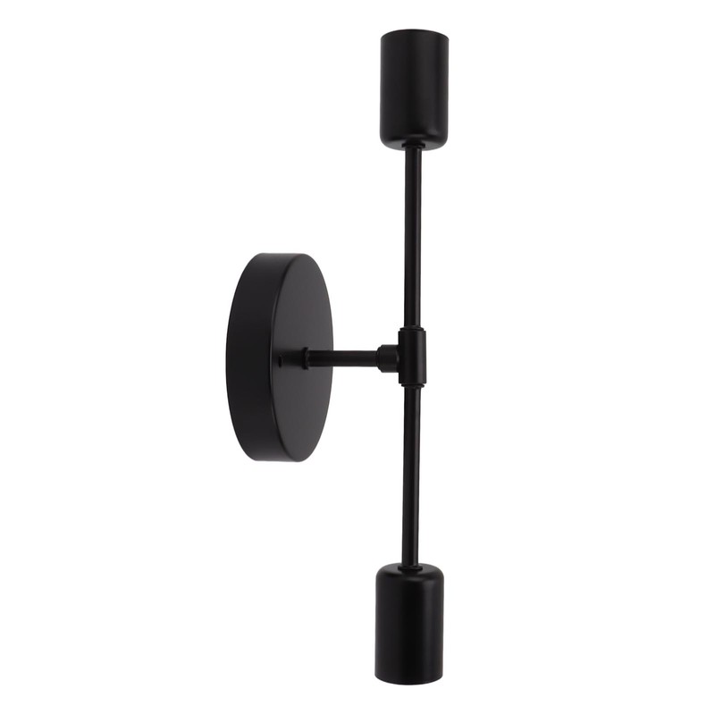 E27 E26 Double Wall Light Base Iron 85‑265V Black Modern