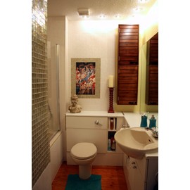 FlekmanArt Tapestry with Scenes of a Boar and Bear Hunt - 15 Tile Art Mural, Kitchen Shower Bath Backsplash (12.75" w X 21.25" h - 4.25x4.25 Ceramic Tile w/Satin Matte Finish)