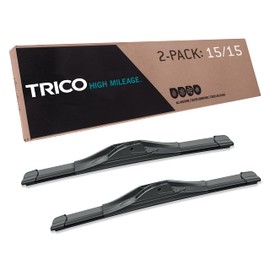 TRICO Solutions™ High Mileage 15 Inch Pack of 2 High Performance Automotive Replacement Windshield Wiper Blade for Select Toyota, Mazda, Fiat, Jaguar, Avanti Models (56-1515)