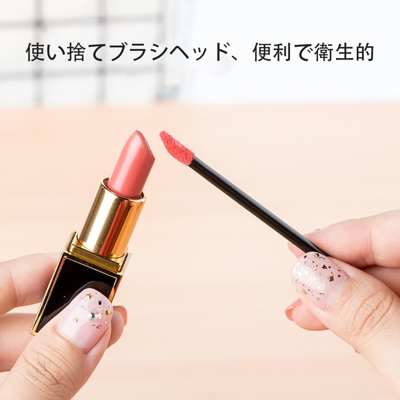 ALLVD Disposable Lip Brushes 100pcs Portable Disposable Lip Brush Hollow