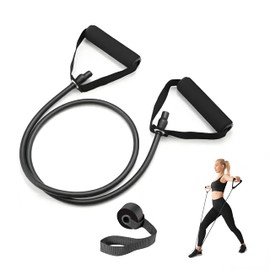 Premium Exercise Bands Resistance Bands Set with Handles & Door Anchor - Perfect Stretch Rope for Home Workouts, Ideal for Fitness Enthusiasts & Home Gym (Black(30lb))