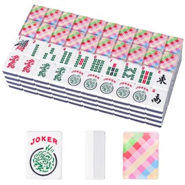 GUSTARIA Set of American Mahjong Tiles, 166 Premium Acrylic Tiles with Colorful Prints(1.2”,Tiles Only Set)