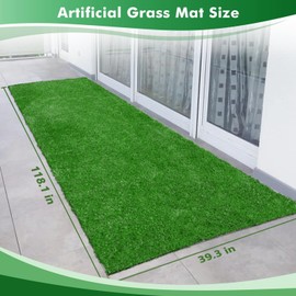 SSRIVER 118 x 39.5in Dog Grass Pad, Extra Large Artificial Grass Turf Mat, Fake Grass for Large Dog Potty Training Indoor Outdoor Balcony Patio Lawn Decoration