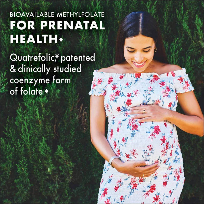 Bluebonnet Metilfolato 800 Mcg Suplemento Prenatal Vegano