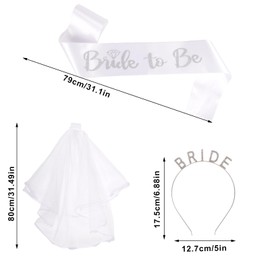 Bride Headband, Skin-Friendly Bridal Headband Bride to Be Sash Wedding Veil Hair Accessories for Bridal Shower Bachelorette Engagement Party Decorations Gift