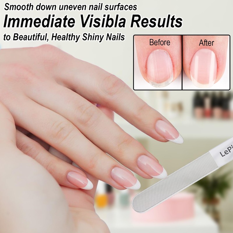 Long Lasting Nail File and Buffer Set, 1 Diamond Metal