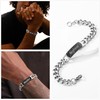 Lunvky To My Grandson Bracelet Gifts Stainless Steel Cuban Link