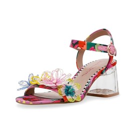 Betsey Johnson Women's Cinthia Heeled Sandal, Berry Multi, 10