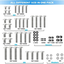 Mounting Dream Universal TV Mounting Hardware Kit, VESA Screw Set for All TVs and Monitors Includes M4, M5, M6, M8 Screws, Spacers and Washers, Works with Any TV Brackets/Mounts, TV Screw MD5754-02