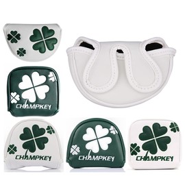 Putter Cover Golf Headcover for Mallet Red Small Odyssey 2-Ball TaylorMade Spider Putter Clover Pattern Center Shaft (Center Shaft White Circle)