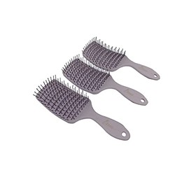 3 Pieces Professional Vented Detangling Hair Brush for Straight or Curly Hair by BeaverStrong (White)