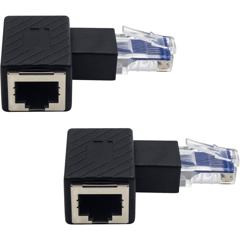 Duttek - Adaptador Ethernet de 90 grados, en ángulo recto,