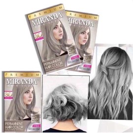 Miranda Hair Color Ash Blonde / Pewarna Rambut Grey Silver Pek baru