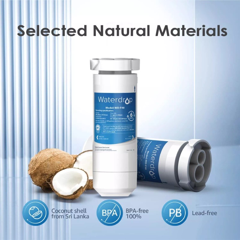 Waterdrop XWF Replacement For GE® XWF Refrigerator Water Filter, Pack
