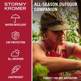 Stormy Kromer Adjustable Trail Cap, Water-Repellent, 100% Waxed Cotton Ripstop, Washable for Outdoor Adventures, Stone, Small/Medium