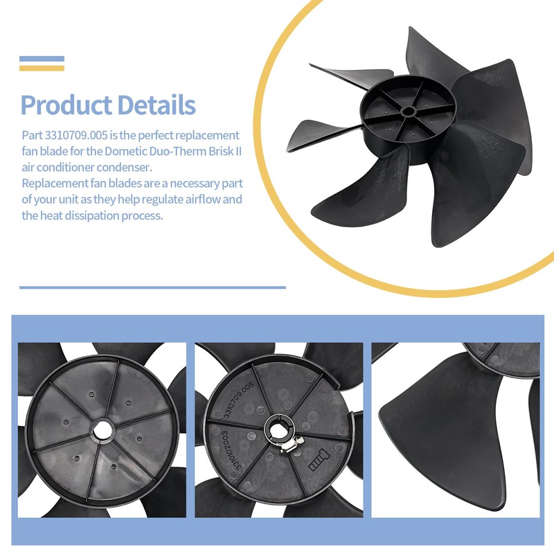 yrjns 3310709.005 A/C Condenser Fan Blade 10.5" Fit for Dometic