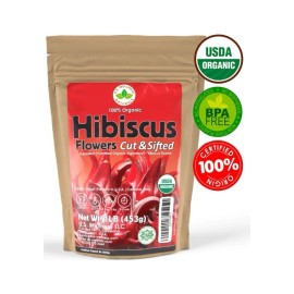 us wellness naturals Hibiscus Tea, 100% Certified Organic Hibiscus Flowers