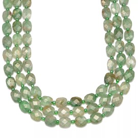 No Brand Green Strawberry Quartz Faceted Flat Rectangle Beads 8x10mm 15.5" Strand