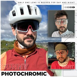 SCVCN Photochromic Cycling Glasses Sports Sunglasses Clear for Men Women UV400 Protection MTB BMX Bike Running Bicycle Driving Fishing Golf 03