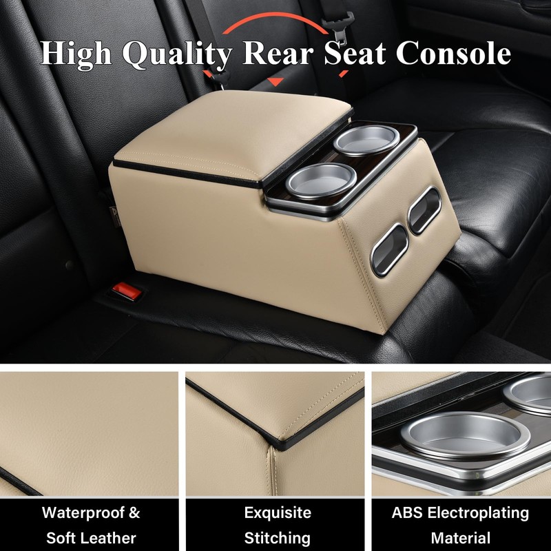 Coverado Car Center Console, Universal Rear Bench Seat Consoles, Truck