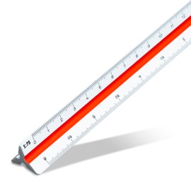 Aristo Triangular Three-Edged Scale 30 cm White Plastic for Technical College