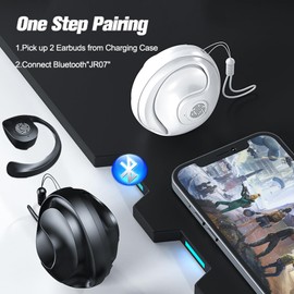 Open Ear Earbuds OWS Hanging Earphones 5.4 Bluetooth Earphones, Over the Ear Air Bone Conduction Earbuds Bone Conducting Running Outer Open Ear Headphones Wireless Bluetooth Ear Buds with Ear Loops