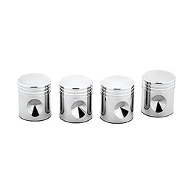 United Pacific Chrome Piston Style Valve Stem Covers - 4 Pack, Model 70031