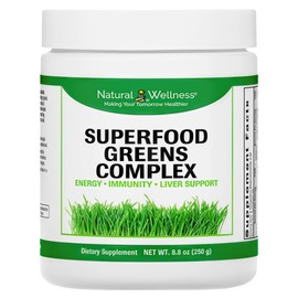 Natural Wellness Superfood Greens Complex – Supports Liver Detox, Immune Health, and Energy – Antioxidant-Rich Blend of Greens, Vegetables & Herbs – 50 Servings, 50-Day Supply