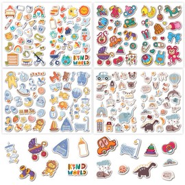 4 Baby Element Stickers, Cute Stickers, Creative Cartoon Stickers, Decorative Stickers, Can Be Used to Decorate Photo Albums, Scrapbooks, Water Bottles, Notebooks