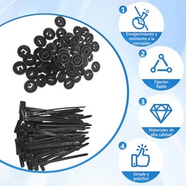 LISAPRO Hebilla Universal de Nailon para Bridas, 100PCS Cinchos de Plastico, Bridas de Plastico Autobloqueantes, Sinchos para Tolvas de Alta Resistenc