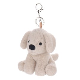 Apricot Lamb Labrador Dog Cute Keychain, Soft Stuffed Plush Keychain Toy for Kids Backpack Purse, 12 cm Hand Cut Toy, beige