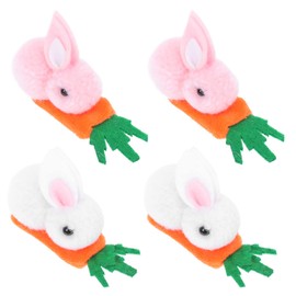 Ipetboom Easter Bunny Hair Clips for Girls: 4pcs Cute Bunny and Carrot Hair Clip, Creactive Rabbit Hair Clips Cartoon Hairpins Plush Cartoon Hair Barrettes Easter Hair Accessories